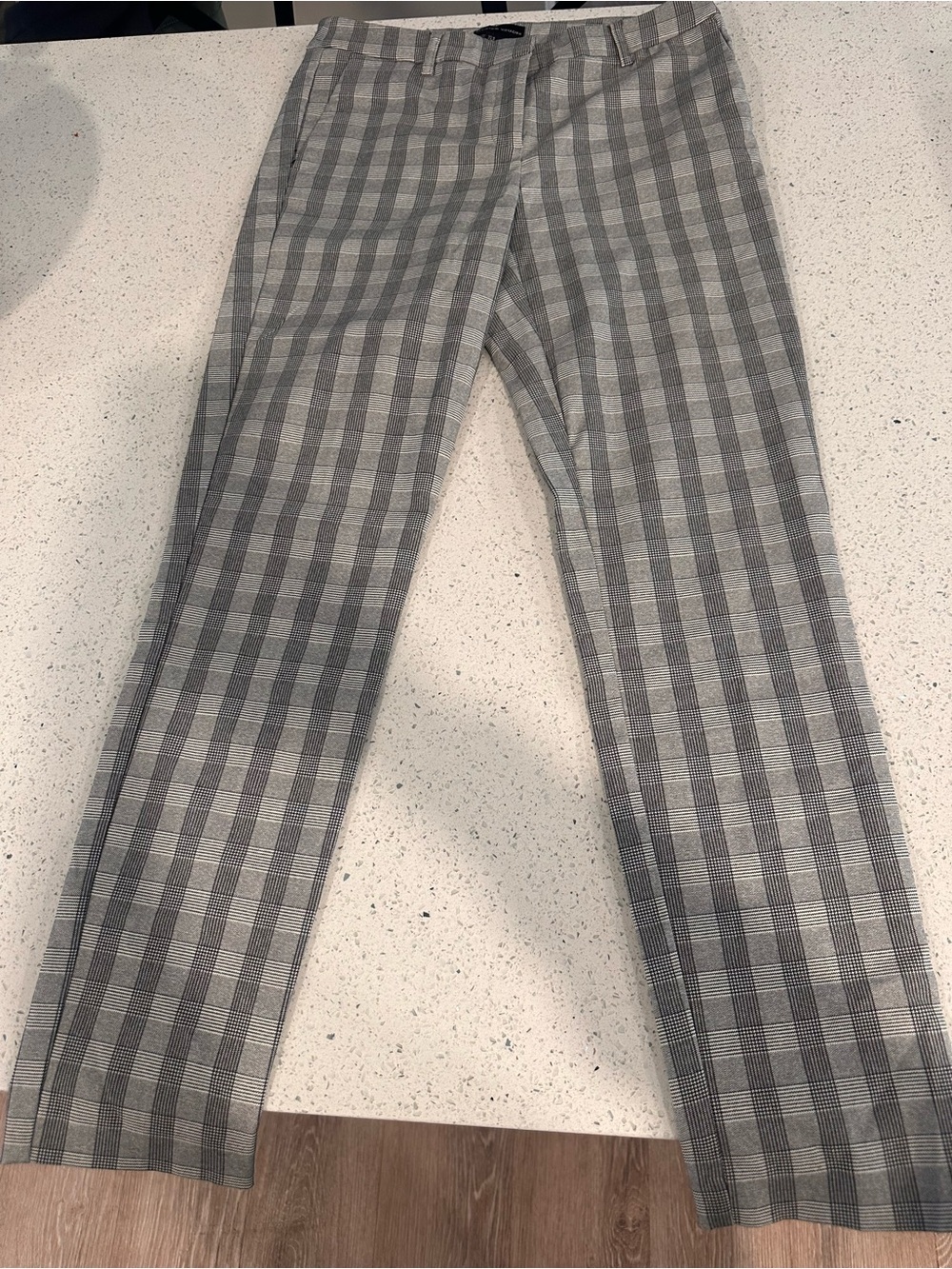 Adrienne Vittadini Black and White Glen Plaid Pants